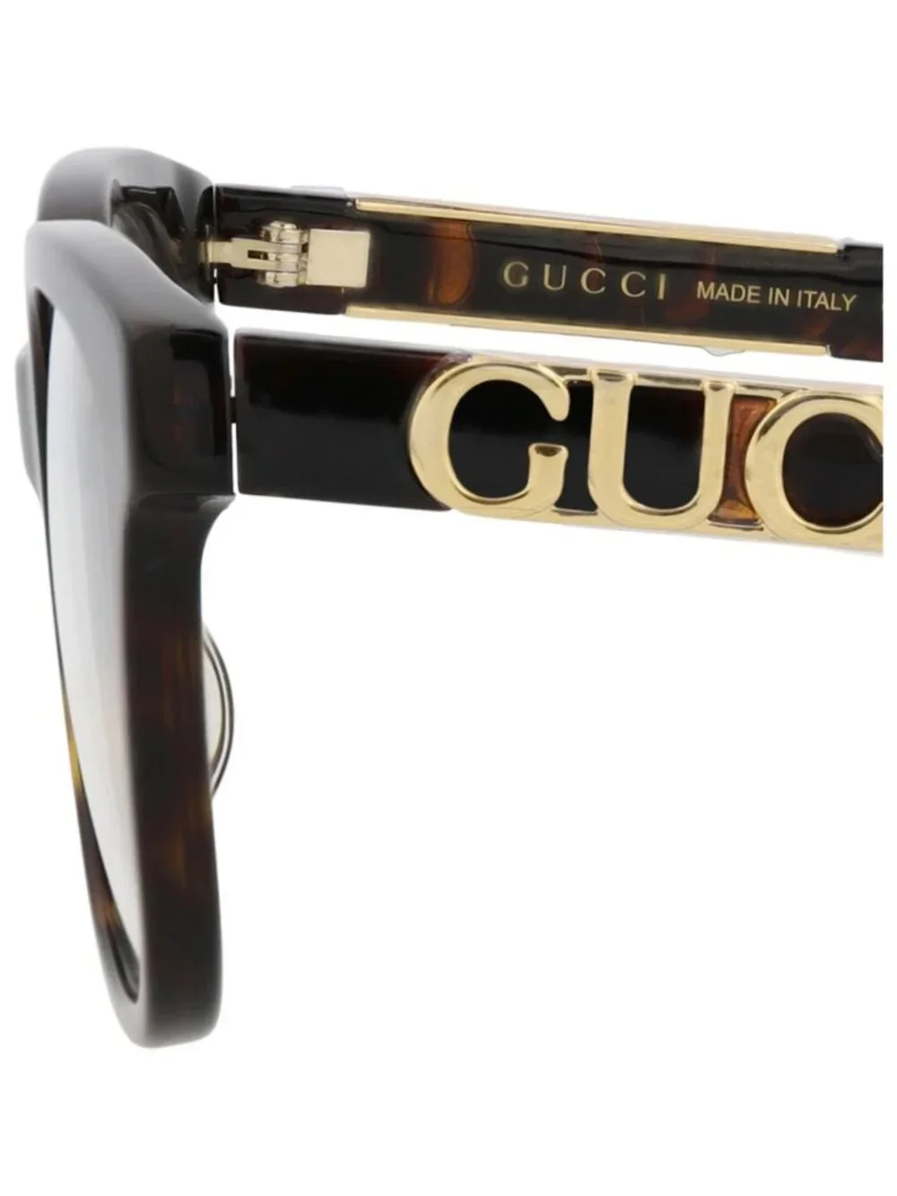 New Gucci Women's Eyeglasses Square Rectangle Recycled Acetate Frame Havana